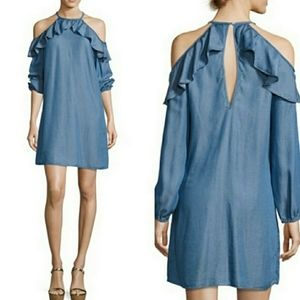 Michael Kors Chambray Cold Shoulder Dress